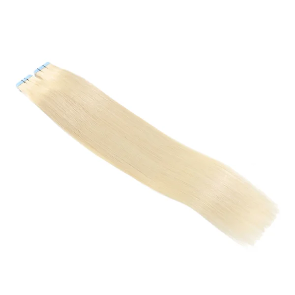 20" Invisible Tape-In Hair Extensions - #60 Silver Blonde - Image 3