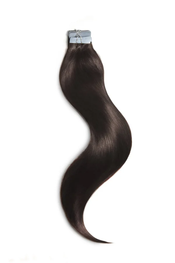 26" Tape-In Hair Extensions - #1B Deep Mocha - Image 3